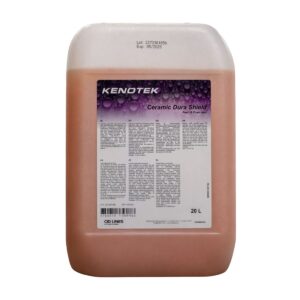 Kanister o pojemności 20 litrów zawierający produkt Kenotek Ceramic Dura Shield, z etykietą informacyjną na przedniej stronie, wyraźnie widoczną datą ważności do maja 2025 roku.