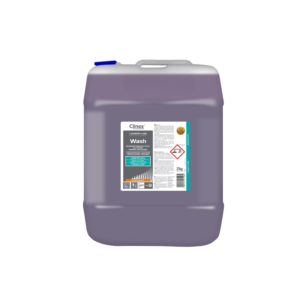 Clinex Wash 21 kg – płyn do prania profesjonalnego z wybielaczem optycznym